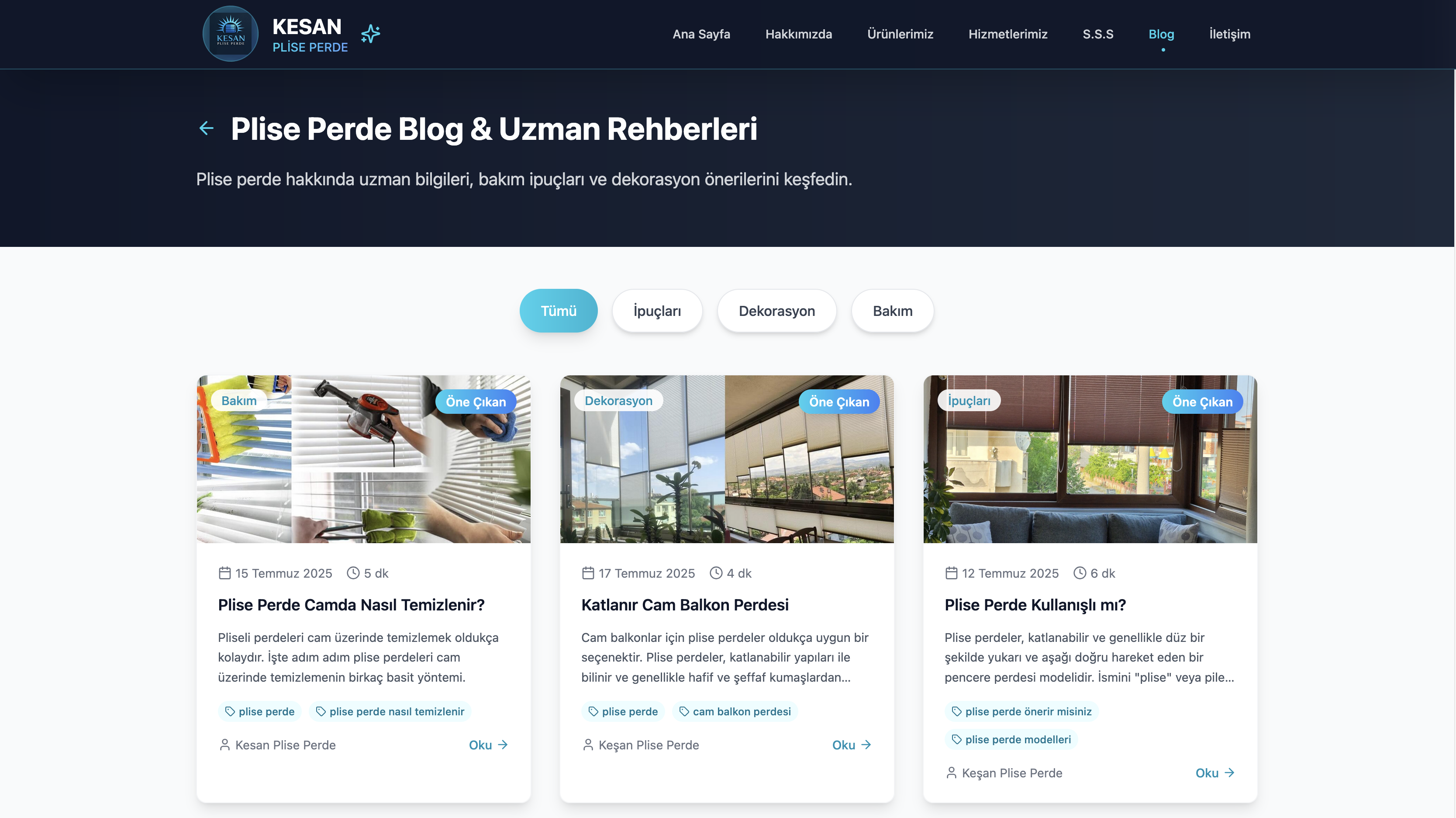 Keşan Plise Perde - Kurumsal Web Sitesi - Görsel 2