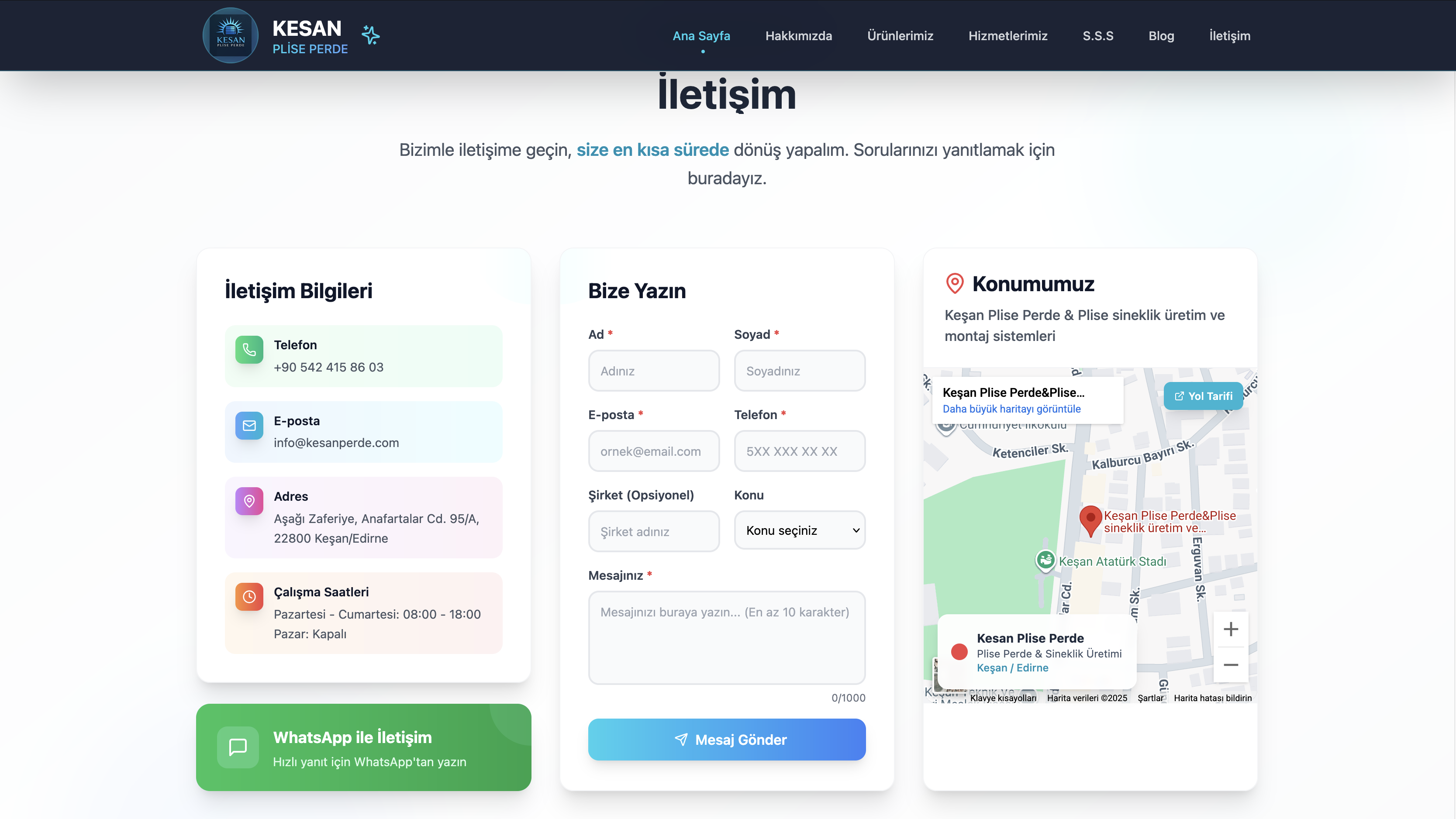 Keşan Plise Perde - Kurumsal Web Sitesi - Görsel 3