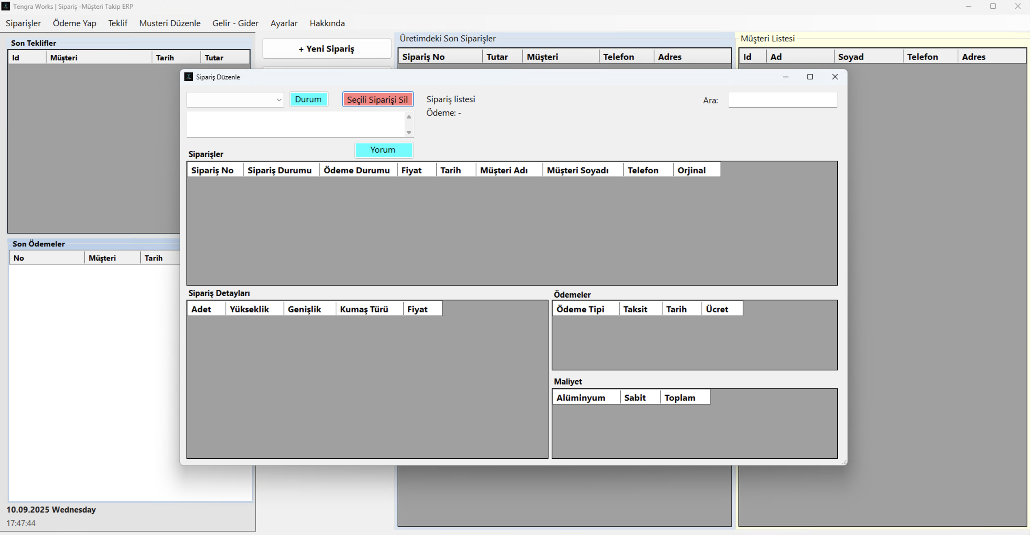 Perde Sipariş Takip - Masaüstü Uygulaması - Görsel 8